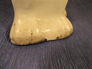 ANTIQUE PAIR OF 19TH CENTURY STAFFORDSHIRE WHITE & RED SPANIELS 13